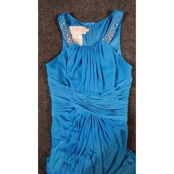 Davids Bridal Dresses & Skirts - DAVID'S BRIDAL long beaded u neck dress with ruched waist color: pacific SZ 2